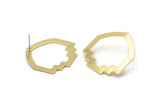 Brass Mushroom Earring, 6 Raw Brass Mushroom Stud Earrings (33x33x0.80mm) M134 A2350