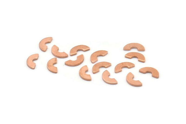 Copper Semi Circle, 250 Raw Copper Semi Circle Blanks, Findings (8x4x0.80mm) M02074