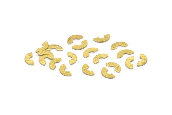 Brass Semi Circle, 250 Textured Raw Brass Semi Circle Blanks, Findings (8x4x0.80mm) M02068