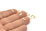 Brass Semi Circle, 250 Raw Brass Semi Circle Blanks, Findings (8x4x0.80mm) M02067