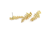 Pirinç Yaprak Küpe, 8 Ham Pirinç Yaprak Küpe (25x11x0,80 mm) D1232 A1800