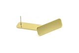 Brass Rectangle Earring, 8 Raw Brass Rectangle Stud Earrings (30x10x0.80mm) D0254 A2192