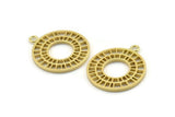 Pirinç Tekerlek Charm, 1 Döngülü 2 Ham Pirinç Tekerlek Charm, Kolye Uçları (30x35x2mm) D1338 A2176