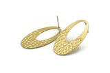Brass Oval Earring, 6 Raw Brass Oval Stud Earrings (35x20x0.70mm) D1179 A2193