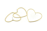 Brass Heart Earring, 6 Raw Brass Heart Stud Earrings (42x50x1mm) D1281 A2175