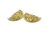 Brass Wire Charm, 2 Raw Brass Wire Pendants With 2 Loops, Findings (46x23mm) D1321 A2167