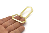 Brass Hexagon Earring, 6 Raw Brass Hexagon Stud Earrings (45x24x0.80mm) D0355 A2198