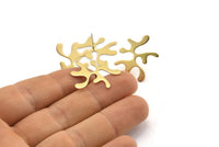 Brass Leaf Earring, 10 Raw Brass Leaf Stud Earrings  (24x20x0.60mm) D0775 A2221
