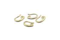 Gold Ear Hooks, 8 Gold Plated Brass Earring Wires, Earring Hooks (14x9mm) BS 1821