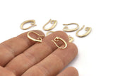 Gold Ear Hooks, 8 Gold Plated Brass Earring Wires, Earring Hooks (14x9mm) BS 1821