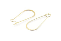 Gold Earring Wire, 10 Gold Plated Brass Earring Wires (38x17x0.70mm) D1716