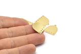 Gold D Shape,  8 Gold Plated Brass D Shape Charms With 1 Loop And 5 Holes (18x17x0.50mm) M1056