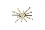 Silver Boom Charm, 4 Textured Antique Silver Plated Brass Boom Charms With 1 Loop (40x38x1mm) D1397 H1359