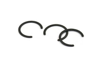 Black Circle Pendant, 6 Oxidized Black Brass Circle Pendant With 2 Holes, Findings (24x28x2.4x0.8mm) E106 H1366