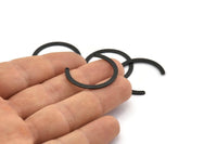 Black Circle Pendant, 6 Oxidized Black Brass Circle Pendant With 2 Holes, Findings (24x28x2.4x0.8mm) E106 H1366