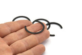 Black Circle Pendant, 6 Oxidized Black Brass Circle Pendant With 2 Holes, Findings (24x28x2.4x0.8mm) E106 H1366