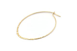 Gold Drop Earring, 4 Hammered Gold Plated Brass Wire Drop Earring Charms, Pendants, Findings (57x43x0.8mm) E330 Q1121