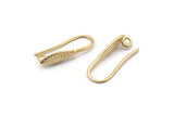 Gold Ear Hooks, 8 Gold Plated Brass Leaf Earring Wires, Earring Hooks (20mm) D1335