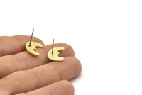 Brass Irregular Earring, 6 Raw Brass Irregular Stud Earrings (16x11x1mm) N1599