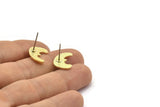 Brass Irregular Earring, 6 Raw Brass Irregular Stud Earrings (16x11x1mm) N1599