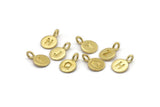 Brass Letter Charm, 26 Raw Brass Letter Alphabets, 1 Piece From Each Letter (14x9x1mm)