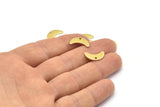 Brass Moon Charm, 24 Raw Brass Crescent Moon Charms With 1 Hole, Blanks (15x6x0.80mm) A2228