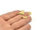 Brass Moon Charm, 24 Raw Brass Crescent Moon Charms With 2 Holes, Blanks (15x6x0.80mm) A2233