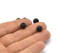 Black Ball Bead, 24 Oxidized Black Brass Spacer Beads, Findings (8mm) D1267 H1232