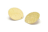 Earring Studs, 4 Raw Brass - Round Earrings - Brass Earrings - Raw Brass Round Stud Earrings With 1 Hole (29x28x0.60mm) D0826 A2318