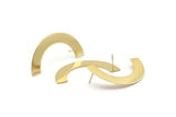 Gold Geometric Earring, 2 Gold Plated Brass Semi Circle Blanks Stud Earrings (50x25x8x0.8mm) BS 1866 A1187 Q1067