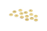 Brass Round Disc, 100 Textured Raw Brass Round Discs With 1 Hole, Charms, Findings (6mm) A2358