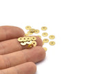 Brass Round Disc, 100 Textured Raw Brass Round Discs With 1 Hole, Charms, Findings (6mm) A2358