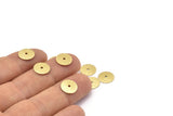 Brass Round Disc, 100 Textured Raw Brass Round Discs With 1 Hole, Charms, Findings (10mm) A2357