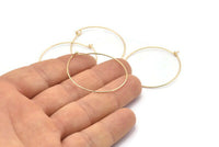 Gold Earring Wires, 12 Gold Plated Brass Earring Wires (35x0.7mm) Bs 1081 Q1059