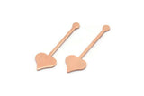 Copper Heart Blank, 24 Raw Copper Spade Blanks, Stamping Blanks (30x9x0.80mm) M02025