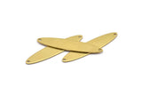 Brass Oval Connectors, 12 Raw Brass Oval Connectors With 2 Holes, Findings (45x10mm) B0165