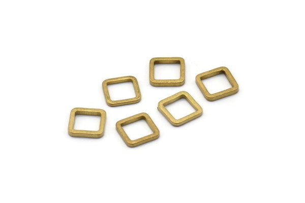 Tiny Square Finding, 50 Raw Brass Square Connectors (6x0.90mm) Bs-1114