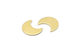 Brass Moon Blank, 24 Raw Brass Crescent Moon Blanks (15x8x1mm) M01843