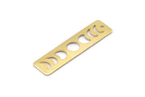 Brass Rectangle Charm, 10 Raw Brass Moon Phases Charms With 1 Hole, Stamping Blanks (40x10x0.80mm) M01998