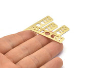 Brass Rectangle Charm, 10 Raw Brass Moon Phases Charms With 1 Hole, Stamping Blanks (40x10x0.80mm) M01998
