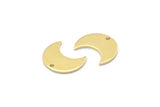 Brass Moon Charm, 24 Raw Brass Crescent Moon Charms With 1 Hole (15x8x1mm) M01844