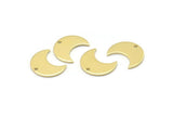 Brass Moon Charm, 24 Raw Brass Crescent Moon Charms With 1 Hole (15x8x1mm) M01844