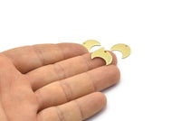 Brass Moon Charm, 24 Raw Brass Crescent Moon Charms With 1 Hole (15x8x1mm) M01844