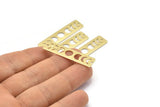 Brass Rectangle Charm, 10 Raw Brass Moon Phases Charms With 2 Holes, Stamping Blanks (40x10x0.80mm) M01997
