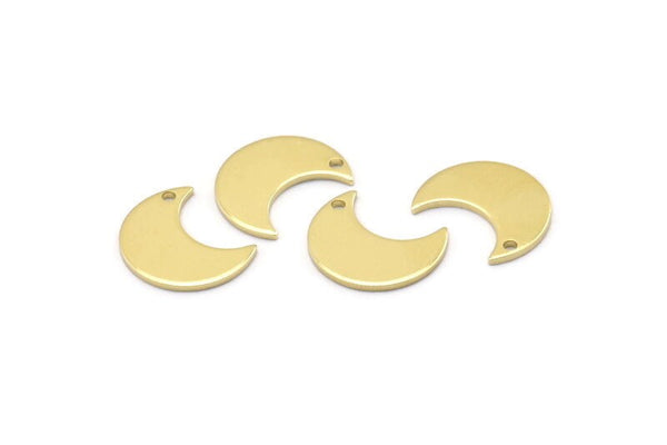 Pirinç Ay Tılsımı, 1 Delikli 24 Ham Pirinç Hilal Ay Tılsımı (15x8x1mm) M01845