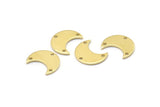 Brass Moon Charm, 24 Raw Brass Crescent Moon Charms With 3 Holes (15x8x1mm) M01847