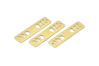 Brass Rectangle Charm, 10 Raw Brass Moon Phases Charms With 1 Hole, Stamping Blanks (40x10x0.80mm) M01825