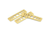 Brass Rectangle Blank, 8 Textured Raw Brass Moon Phases Stamping Blanks (40x10x0.80mm) M01833