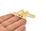 Brass Rectangle Blank, 8 Textured Raw Brass Moon Phases Stamping Blanks (40x10x0.80mm) M01833