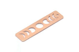 Copper Rectangle Charm, 8 Raw Copper Moon Phases Charms With 1 Hole, Stamping Blanks (40x10x0.80mm) M01888
